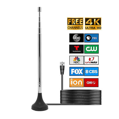 HDTV wewnętrzna cyfrowa antena telewizyjna DVB-T2 antena telewizja cyfrowa antena teleskopowa mocowanie magnetyczne + przedłużony pręt do anteny telewizyjnej