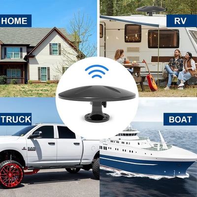Smart TV antenowy sygnał odbioru 360 dla kempingu, cyfrowego kampera, samochodu kempingowego, samochodu ciężarowego, anteny podróżnej, telewizora RV, anteny HDTV