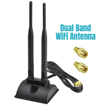 2.4GHz 5GHz Dual Band antenowa Komunikacja bezprzewodowa WiFi Antenna SMA Magnetyczna baza do karty sieciowej PCI-E Router adapter USB