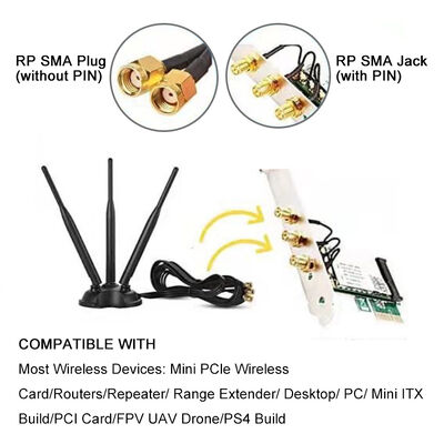 Antena WiFi dwuzakresowa 2,4G 5,8G Omni o wysokim zysku, antena Omni 8dBi do routera WiFi i karty sieciowej bezprzewodowej